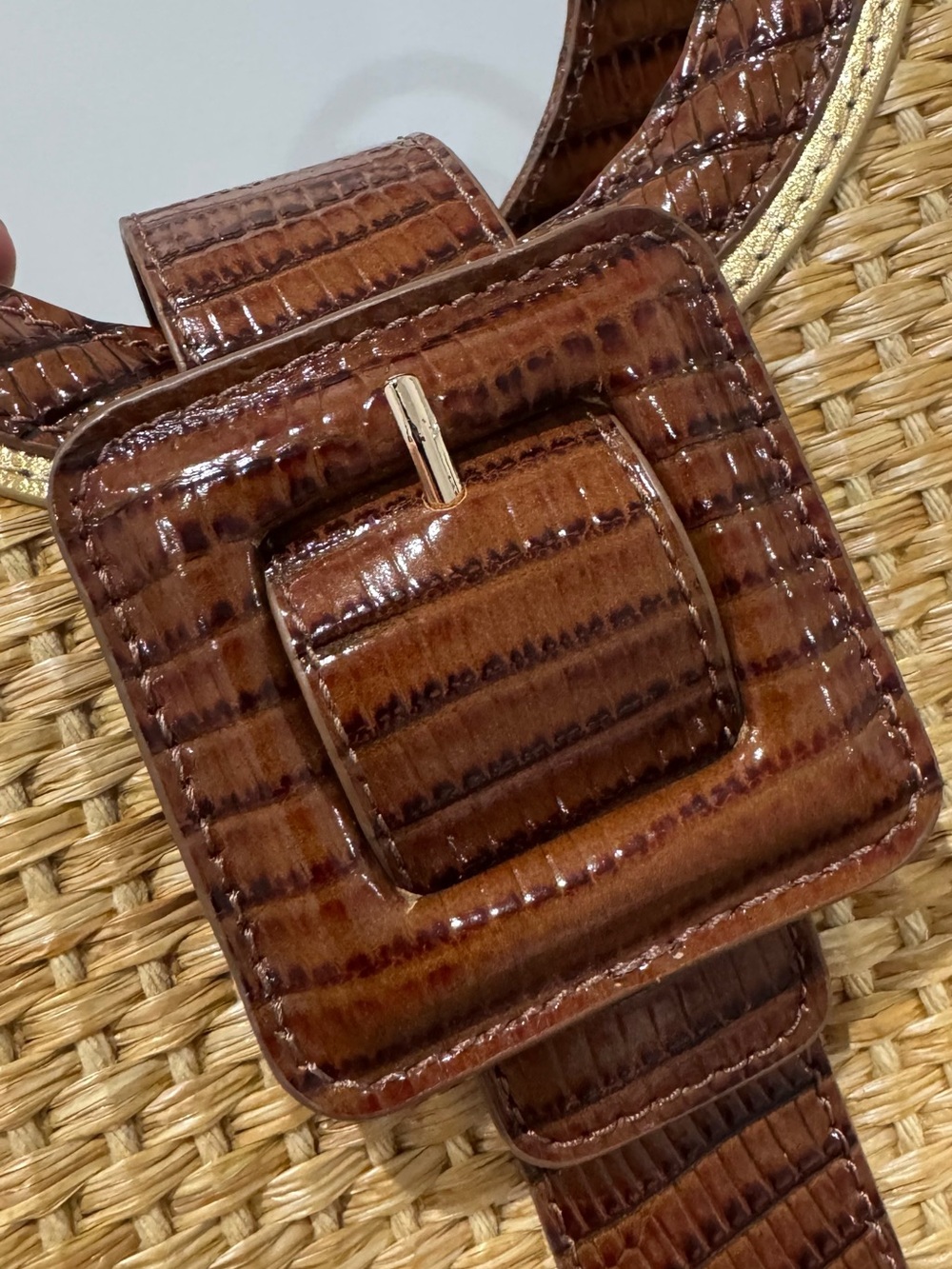 NWT Brahmin Adrian Jardim satchel bag with raffia and croc-embossed leather - Picture 9 of 9